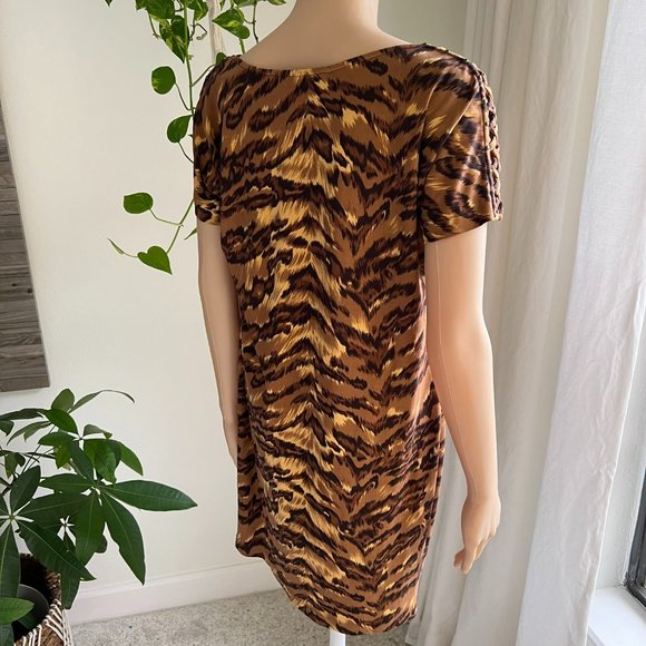Diane Von Furstenberg DVF Mini Dress Silk Jersey Tiger Animal Print - Picture 6 of 12